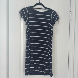Abercrombie Navy and White Striped Dress -medium